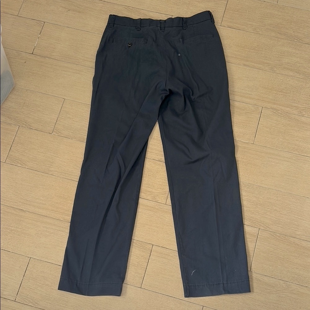 Navy Chinos Straight Leg Durable Work Pants - Picture 2 of 6